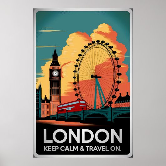  Londen – Blijf kalm en reis verder Poster (Voorkant)