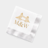 Londen Bridge LG Ampersand Paar Bruiloft 2 Init Folie Servetten (Links)