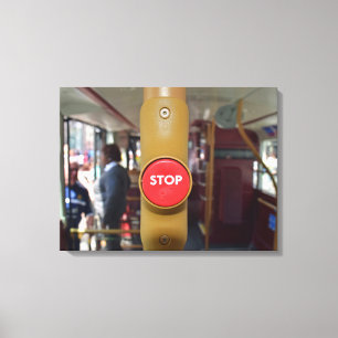 Londen bushalte knop uitzicht canvas afdrukken