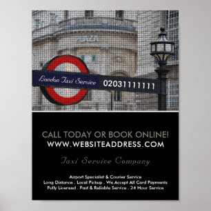 Londen City Mozaïek Effect Taxibord Adverteren Poster