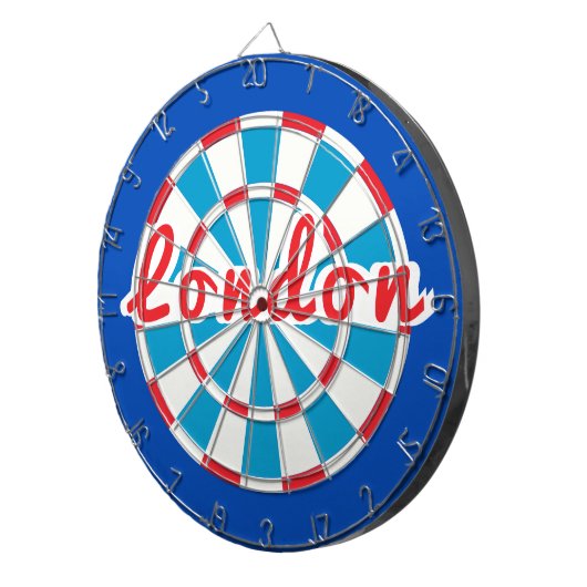 LONDEN Classic Blauw Rood Wit Patriottisch Ontwerp Dartbord (Voorkant Rechts)
