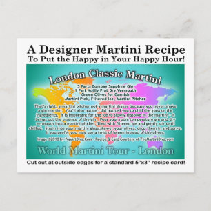 Londen Classic Gin Martini Recept Briefkaart