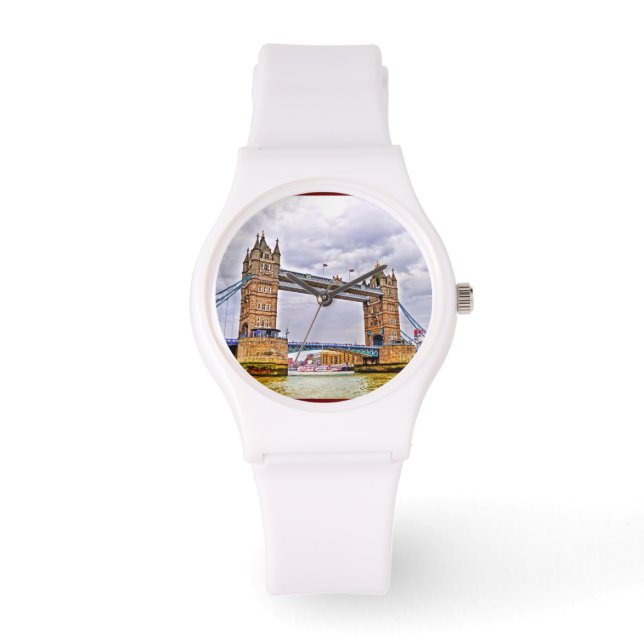 Londen, de historische towerbrug in Engeland Horloge (Voorkant)