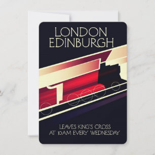 Londen Edinburgh Locomotief vintage stijl poster