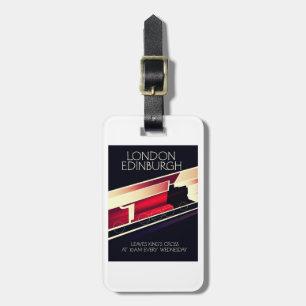 Londen Edinburgh Locomotief vintage stijl poster Bagagelabel