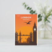 Londen Engeland Bezienswaardigheden Vintage Travel Briefkaart (Staand voorkant)