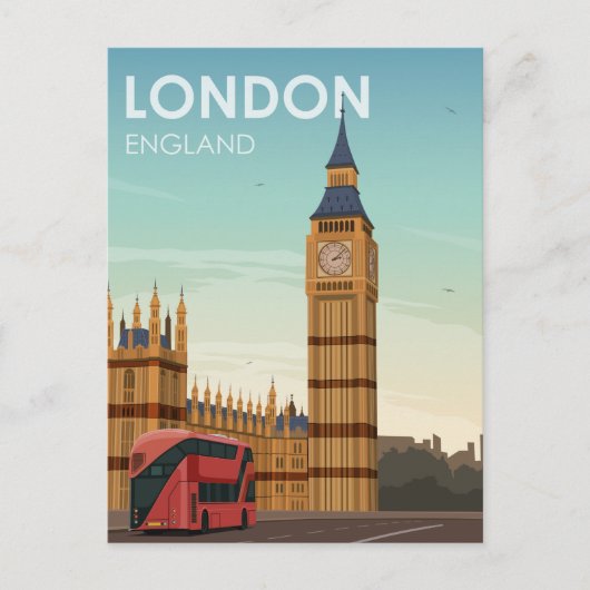 Londen Engeland Big Ben Vintage Bewaar de datum Briefkaart (Voorkant)