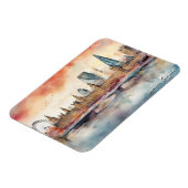 Londen Engeland City Silhouette Waterverf Painting Magneet (Linkerzijde)