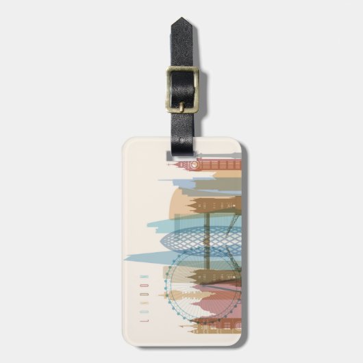 Londen, Engeland | City Skyline Bagagelabel (Voorkant verticaal)