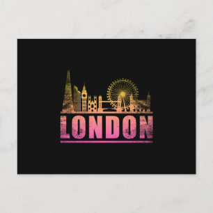 Londen Engeland City Skyline Cityscape Grappig ges Briefkaart