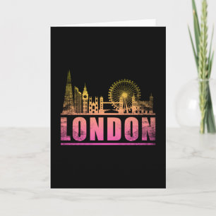 Londen Engeland City Skyline Cityscape Grappig ges Kaart