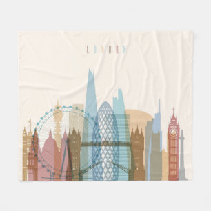 Londen, Engeland   City Skyline Fleece Deken