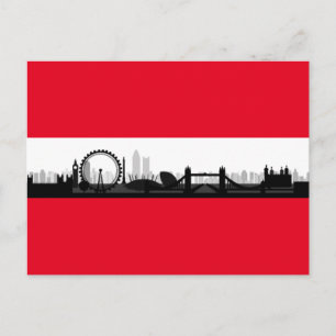 Londen Engeland City Skyline Foto Afbeelding Brief Briefkaart