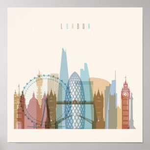 Londen, Engeland City Skyline Poster