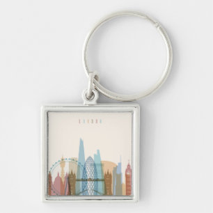 Londen, Engeland   City Skyline Sleutelhanger