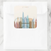 Londen, Engeland | City Skyline Vierkante Sticker (Tas)