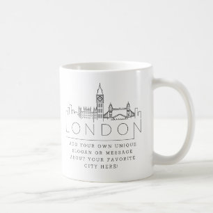 Londen, Engeland gestileerde Skyline  Aangepaste s Koffiemok