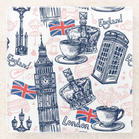 Londen, Engeland Glazen Onderzetter (Voorkant)