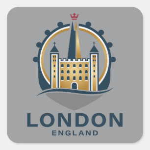 Londen Engeland Groot-Brittannië Vierkante Sticker