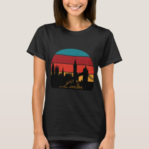 Londen Engeland Klokkentoren Retro Reizen T-shirt