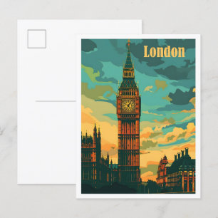 Londen Engeland Kunst Vintage Reizen Briefkaart
