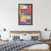 Londen, Engeland | Levendig ontwerp Canvas Afdruk (Insitu (Slaapkamer))