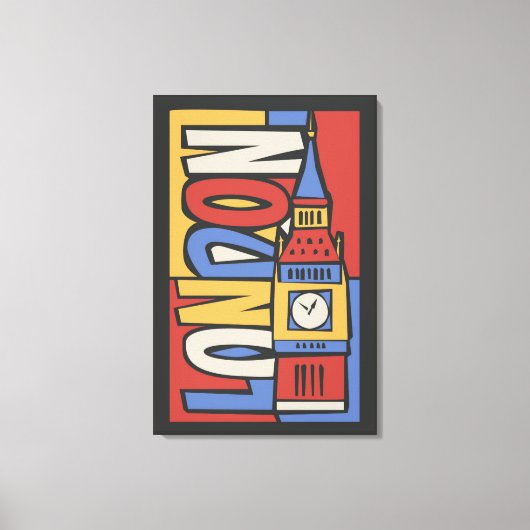Londen, Engeland | Levendig ontwerp Canvas Afdruk (Voorkant)