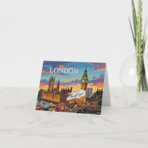 Londen Engeland Reis Kunst Vintage Bedankkaart