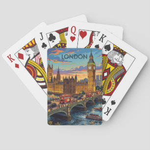 Londen Engeland Reis Kunst Vintage Pokerkaarten