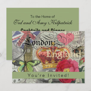 Londen Engeland Reizen Vintage Europa Kunst Kaart