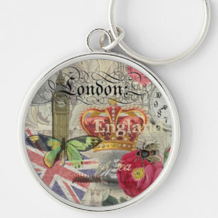 Londen Engeland Reizen Vintage Europa Kunst Sleutelhanger