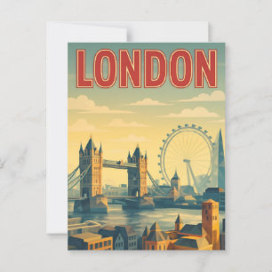 Londen, Engeland  retro briefkaart