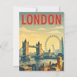 Londen, Engeland  retro briefkaart