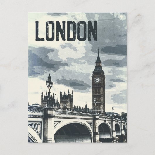 Londen Engeland retro Europa Reizen Kunst Briefkaart (Voorkant)