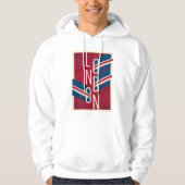 Londen, Engeland | Retro geïllustreerde Typografie Hoodie (Voorkant)