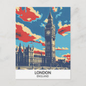 Londen Engeland Retro Kunstwerk Reizen Briefkaart (Voorkant)