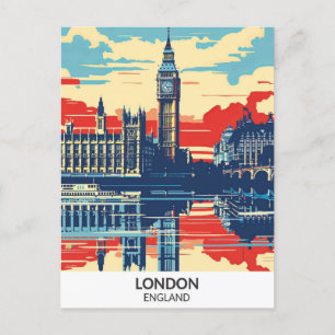 Londen Engeland Retro Kunstwerk Reizen Briefkaart