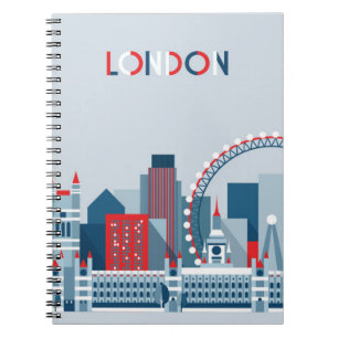 Londen, Engeland   Rode, witte en blauwe skies Notitieboek