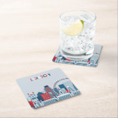 Londen, Engeland | Rode, witte en blauwe skies Vierkante Kartonnen Onderzetter (Insitu)