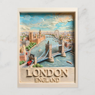 Londen Engeland Silhouet Vintage Textuur Reis Kuns Briefkaart