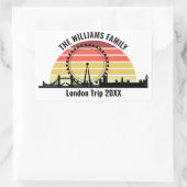 Londen Engeland Sunset Custom Family Trip Rechthoekige Sticker (Tas)
