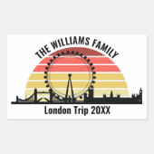 Londen Engeland Sunset Custom Family Trip Rechthoekige Sticker (Voorkant)