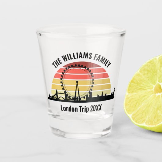 Londen Engeland Sunset Custom Family Trip Shot Glas (Voorkant)