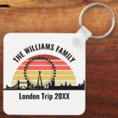 Londen Engeland Sunset Custom Family Trip Sleutelhanger (Achterkant)