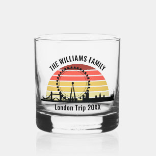 Londen Engeland Sunset Custom Family Trip Whisky Glas