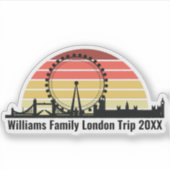 Londen Engeland Sunset Gepersonaliseerd Laptop Sticker (Voorkant)