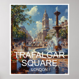 Londen Engeland Trafalgar Square Travel Poster