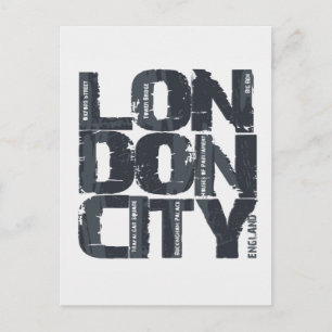 Londen, Engeland Typografie Briefkaart