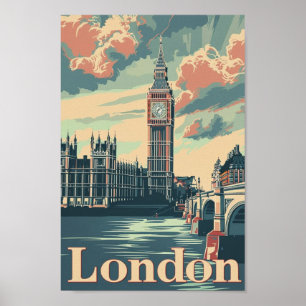 Londen Engeland Verenigd Koninkrijk Beroemde Vinta Poster