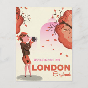 Londen, Engeland Vintage-poster Briefkaart